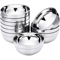 304 Stainless Steel Bowl Double Layer Insulated Bowl Set 13cm - 10 PCS